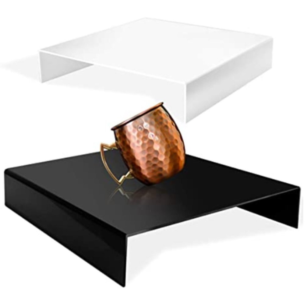 LimoStudio Table Top, 9.5" x 9.5", Black & White Acrylic Reflective Displays